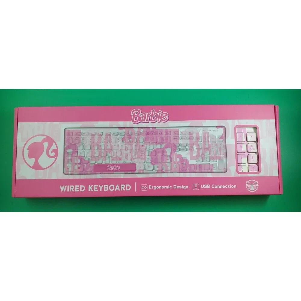 Barbie Wired Keyboard - Culturefly, USB Connection, Ergonomic Design / Pink